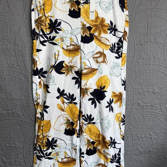 CHICO'S NWT $109 Pull On Stretch Linen Tropic Floral Pants Size 2 R US 12 - Picture 2 of 9